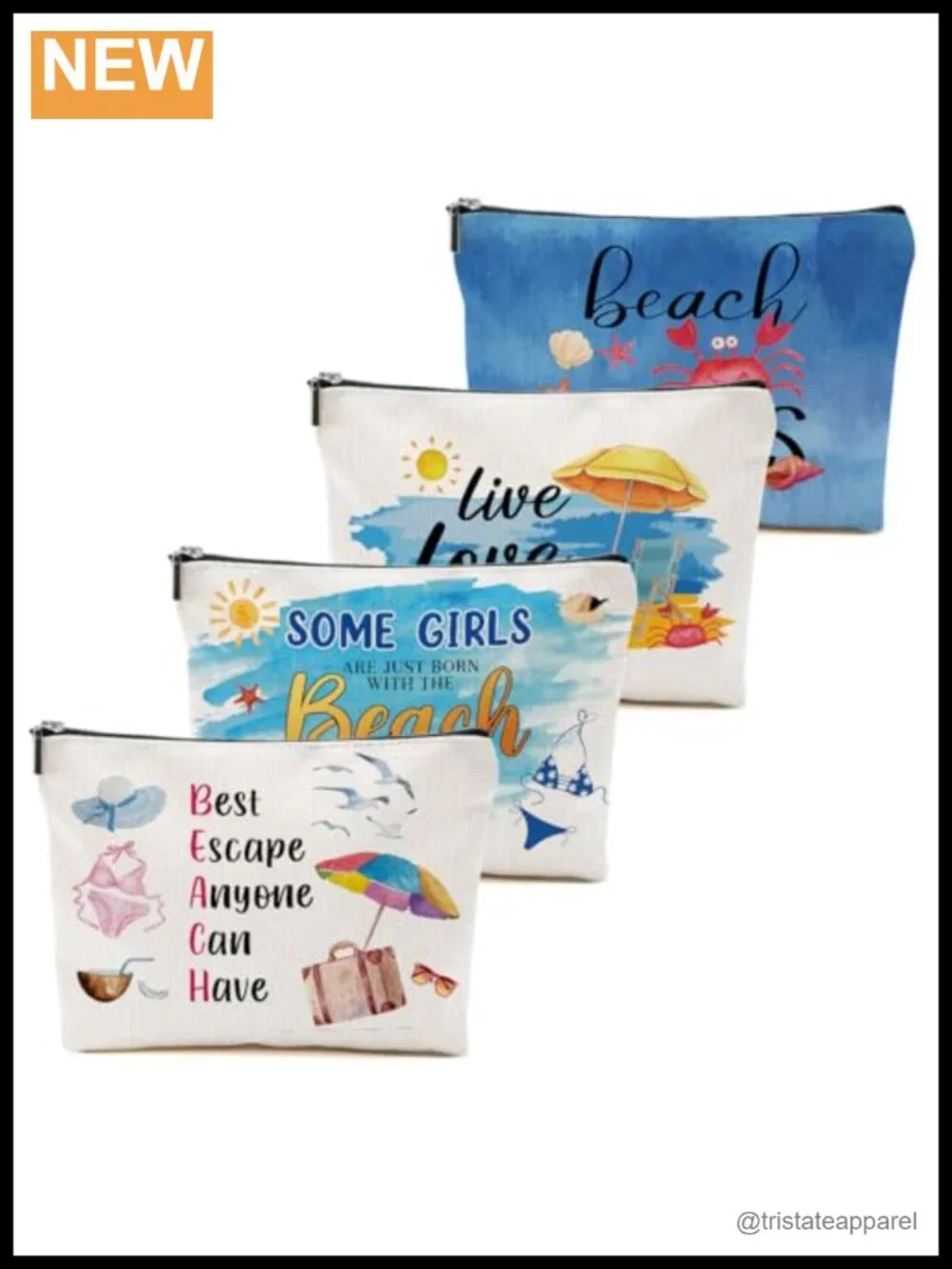Cotton Linen Makeup Bag - 9.6x7.1x0.2in Cosmetic Pouch Travel Toiletry Zipper